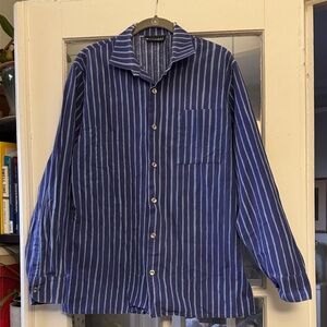 Vintage Marimekko Blue and White Striped Shirt
